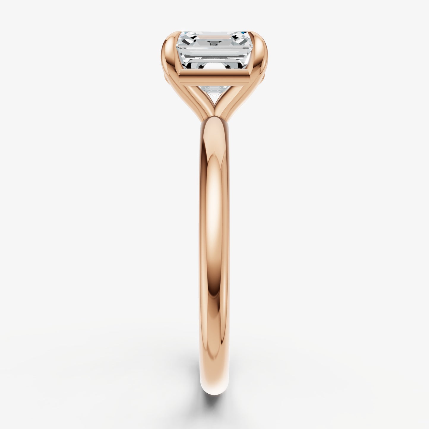Asscher Four Claw Solitaire Engagement Ring