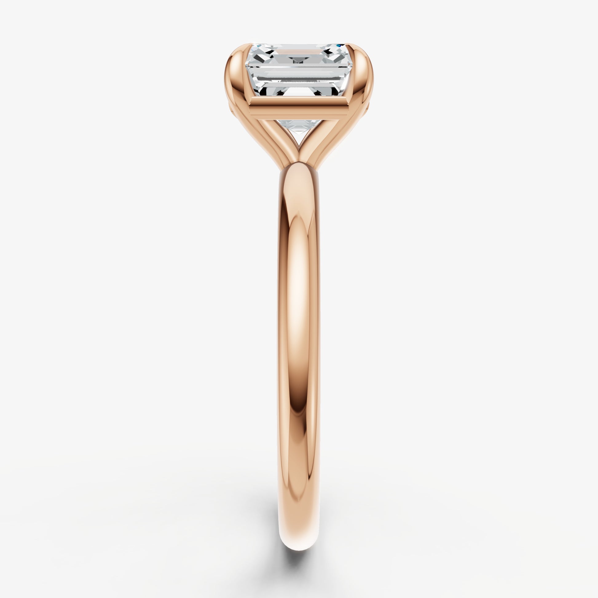 Asscher Four Claw Solitaire Engagement Ring