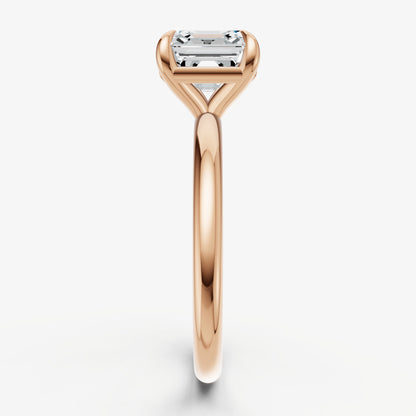 Asscher Four Claw Solitaire Engagement Ring