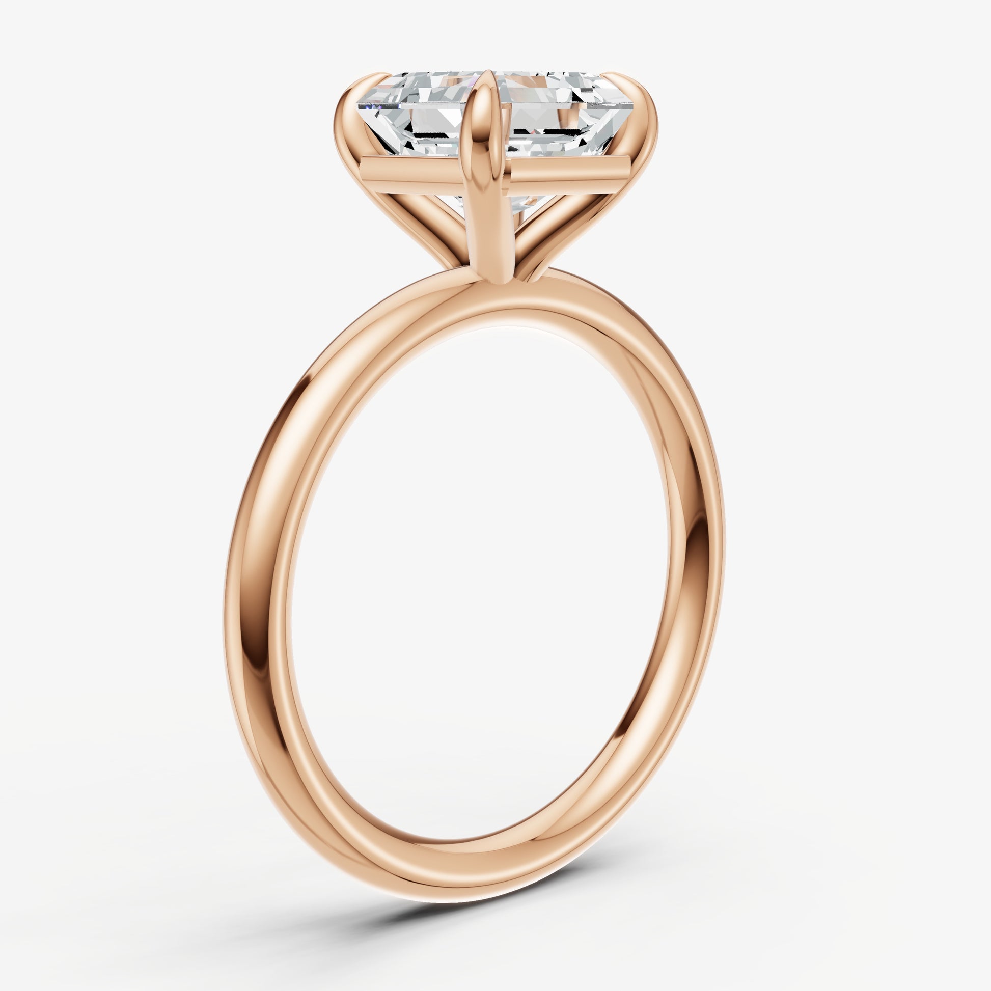 Asscher Four Claw Solitaire Engagement Ring