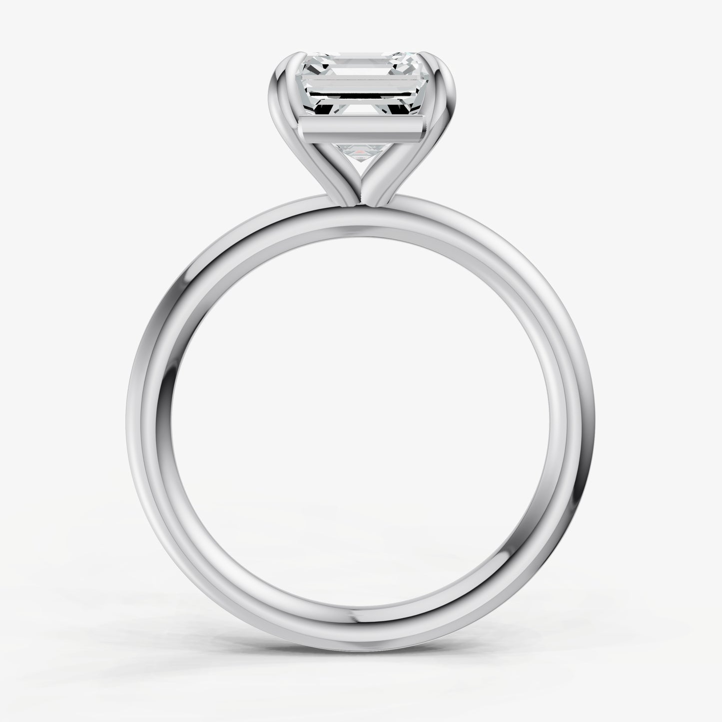 Asscher Four Claw Solitaire Engagement Ring