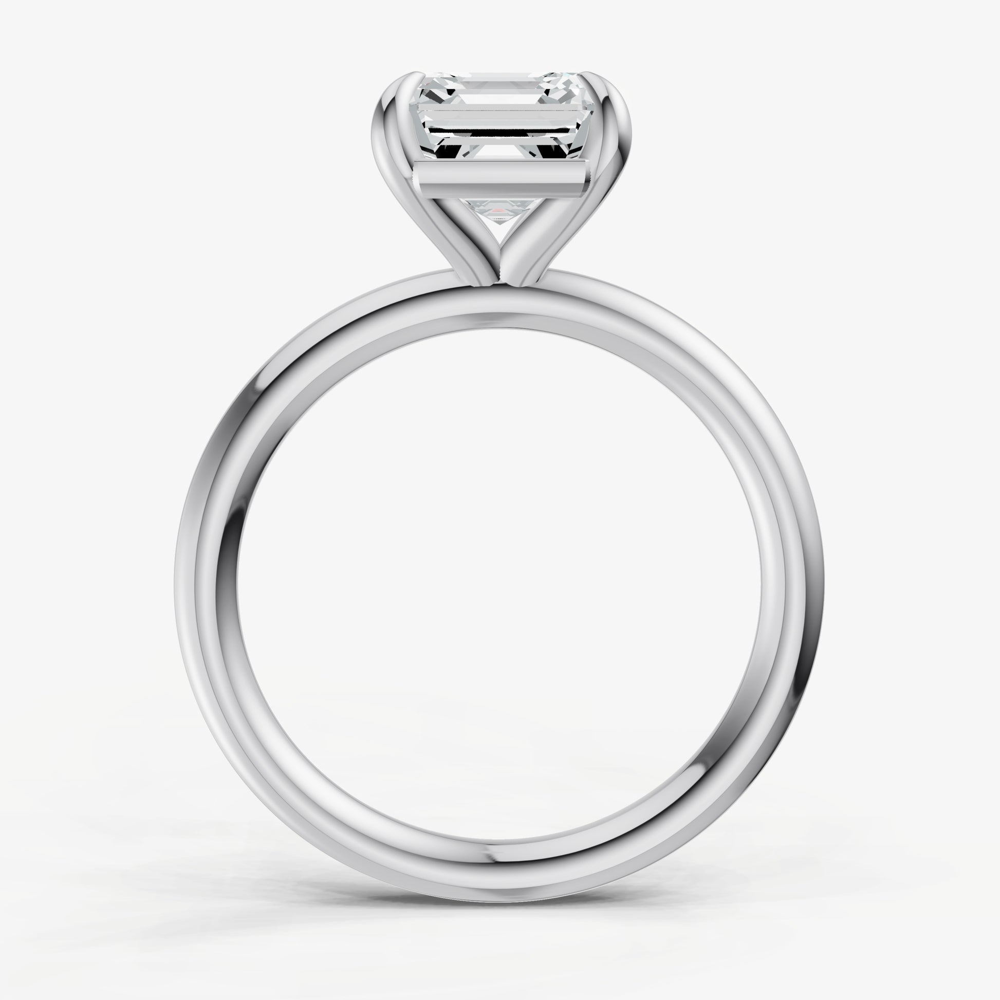 Asscher Four Claw Solitaire Engagement Ring