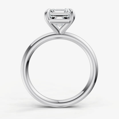 Asscher Four Claw Solitaire Engagement Ring
