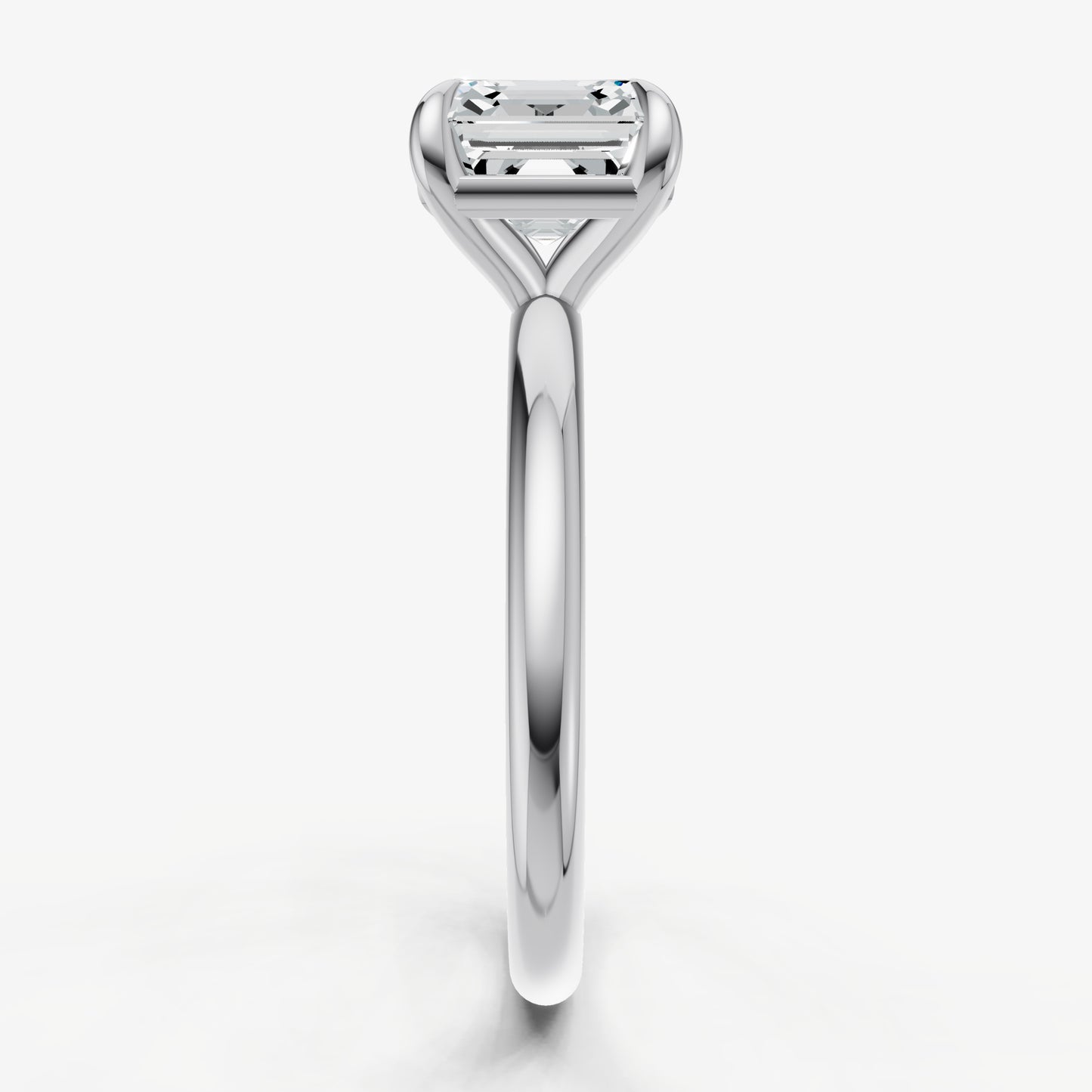 Asscher Four Claw Solitaire Engagement Ring