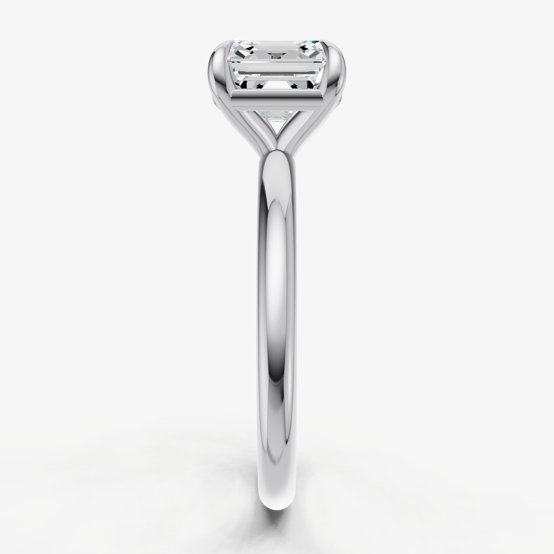 Asscher Four Claw Solitaire Engagement Ring