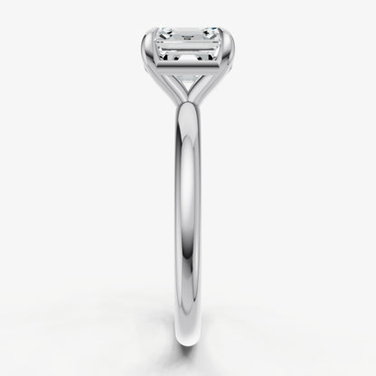 Asscher Four Claw Solitaire Engagement Ring