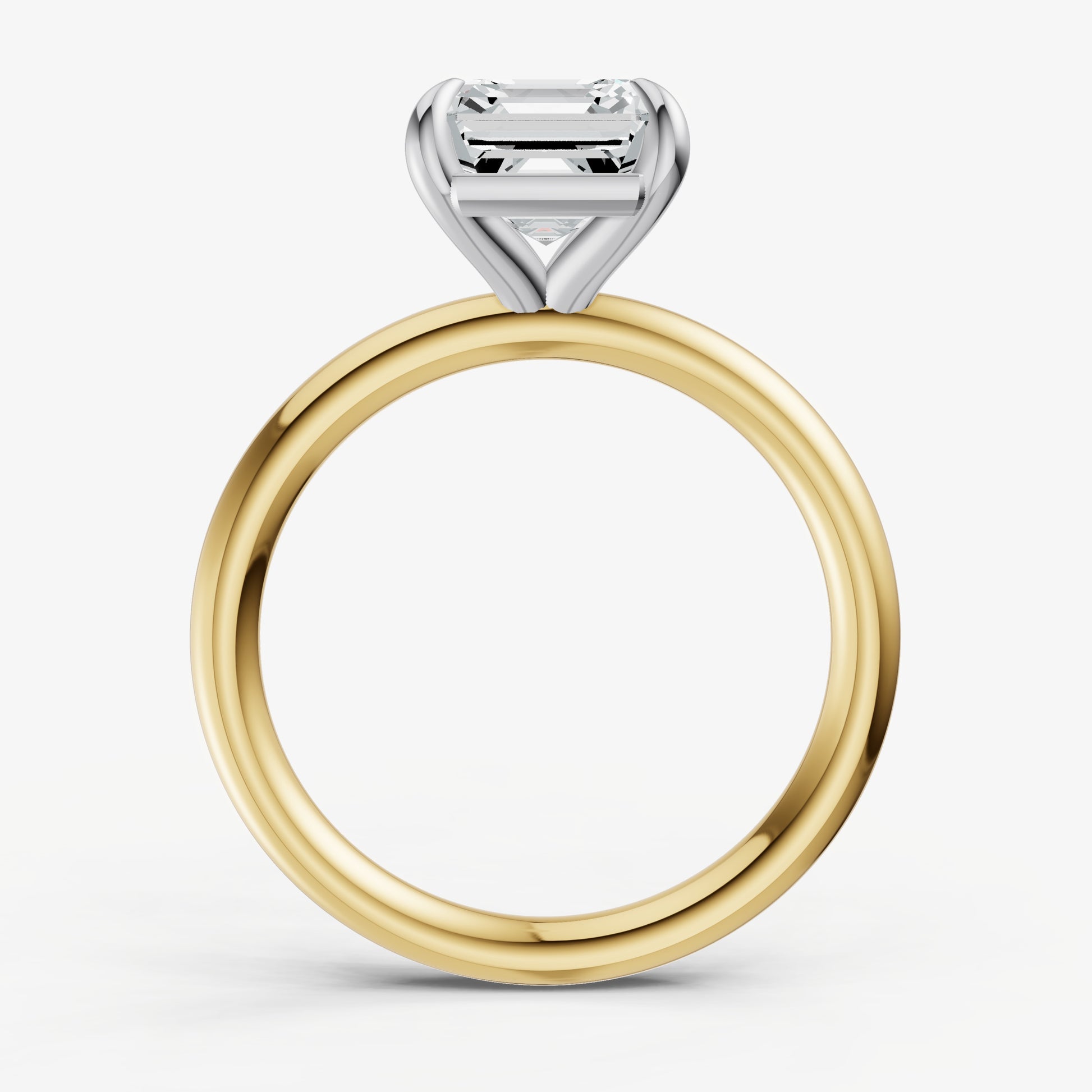 Asscher Four Claw Solitaire Engagement Ring