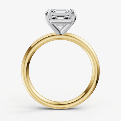 Asscher Four Claw Solitaire Engagement Ring