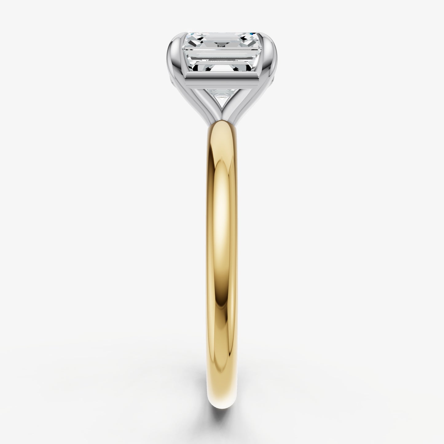 Asscher Four Claw Solitaire Engagement Ring