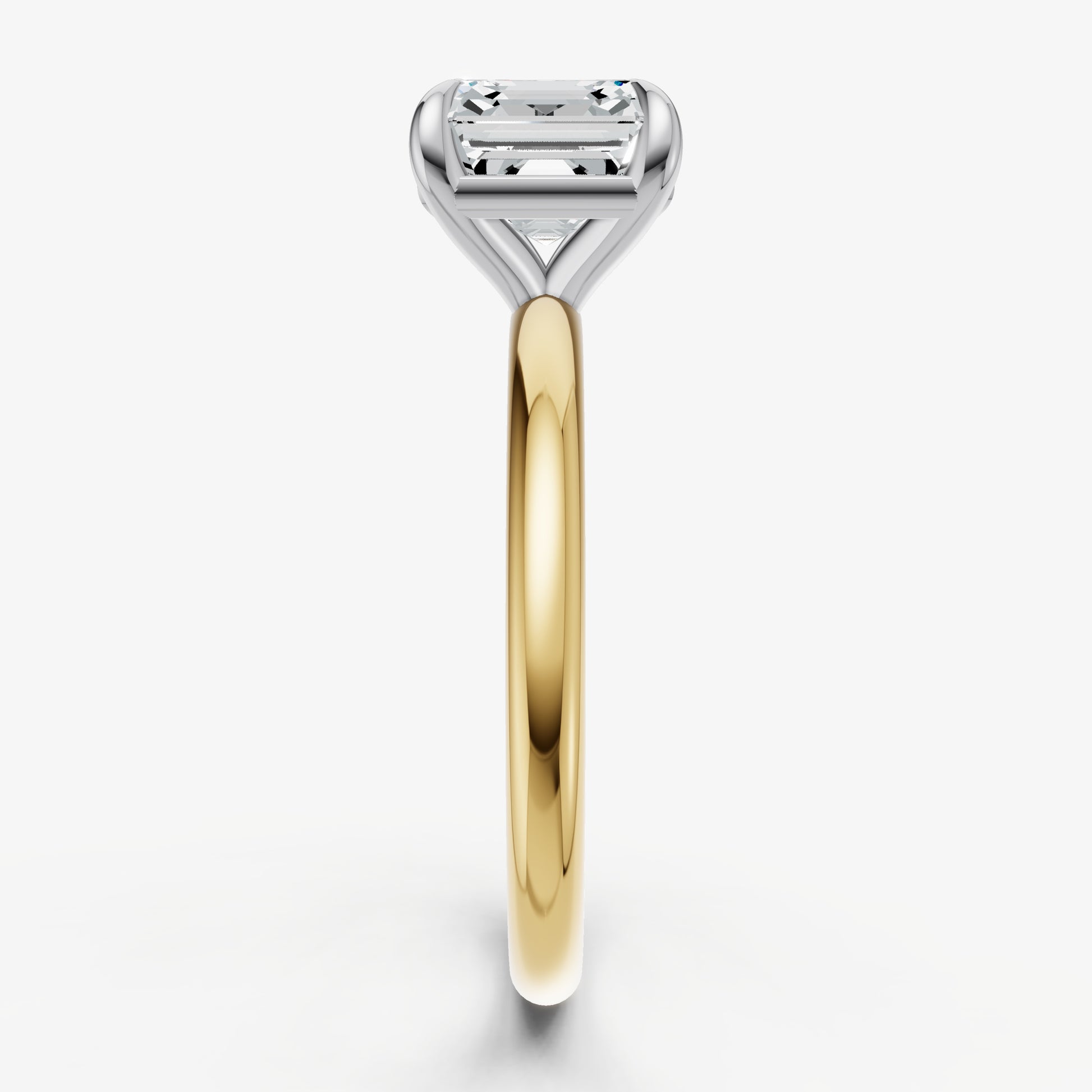 Asscher Four Claw Solitaire Engagement Ring