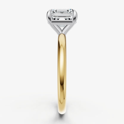 Asscher Four Claw Solitaire Engagement Ring