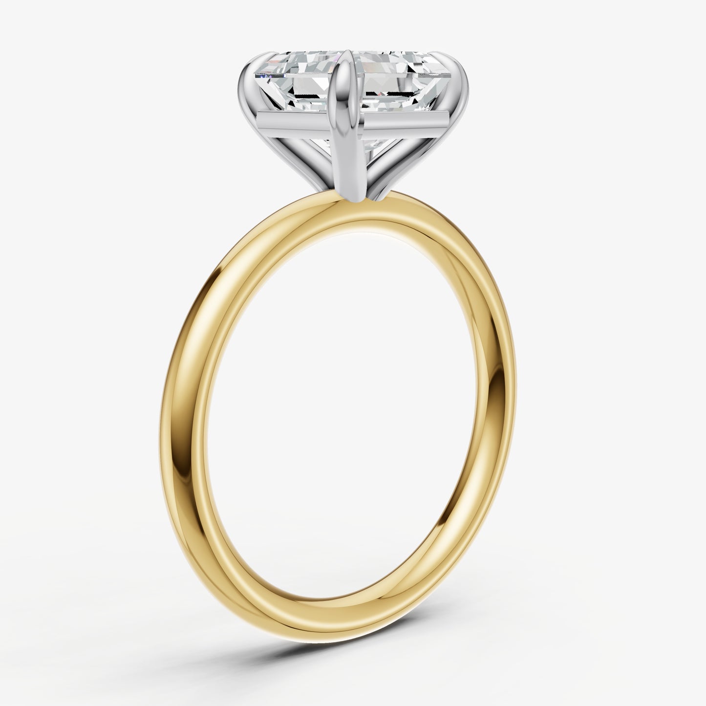 Asscher Four Claw Solitaire Engagement Ring