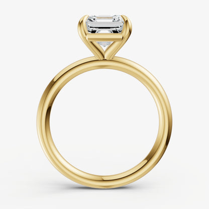 Asscher Four Claw Solitaire Engagement Ring
