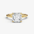 Asscher Four Claw Solitaire Engagement Ring