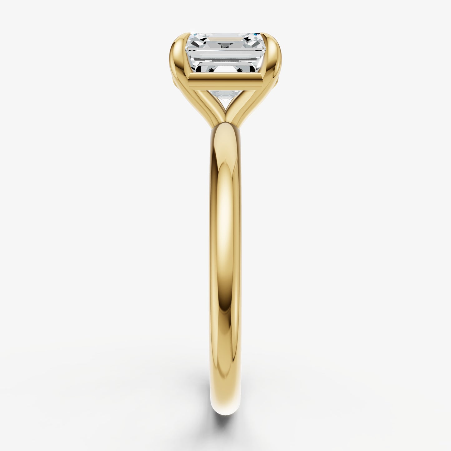 Asscher Four Claw Solitaire Engagement Ring