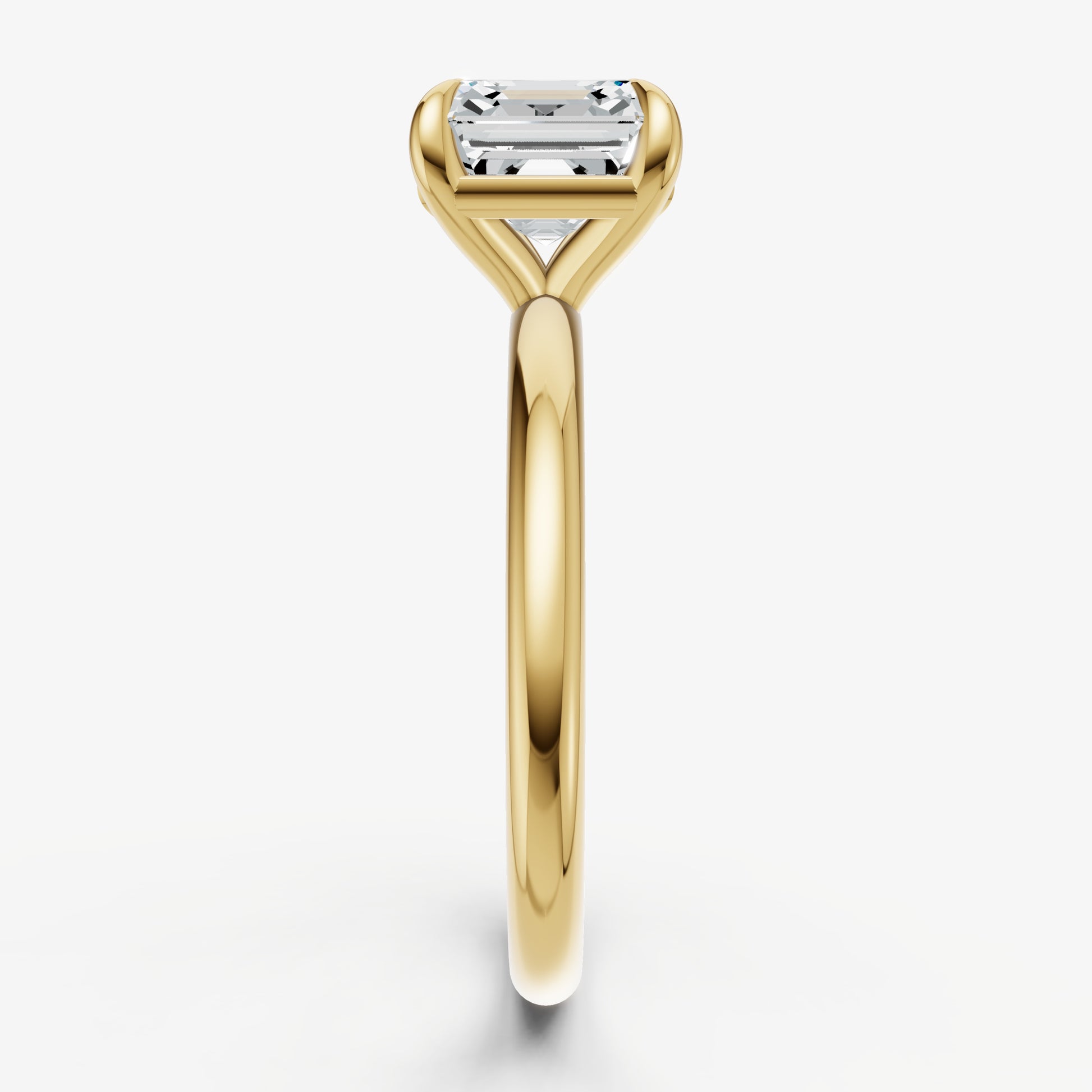 Asscher Four Claw Solitaire Engagement Ring