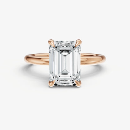 Emerald Cluster Diamond Engagement Ring