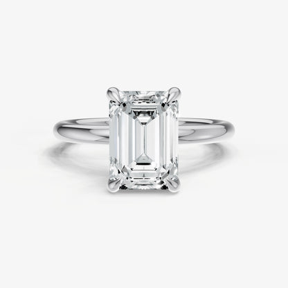 Emerald Cluster Diamond Engagement Ring