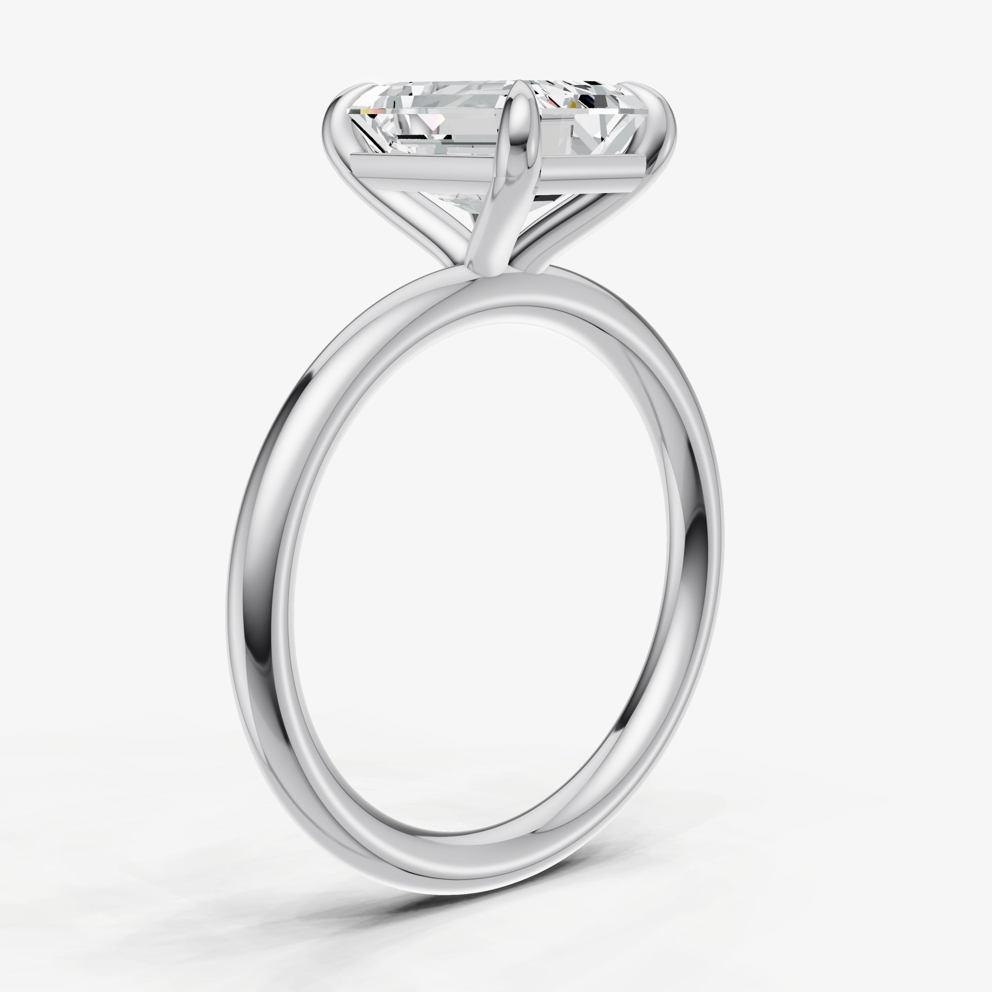 Emerald Cluster Diamond Engagement Ring