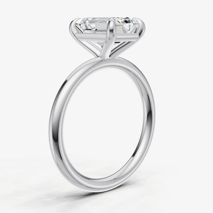 Emerald Cluster Diamond Engagement Ring