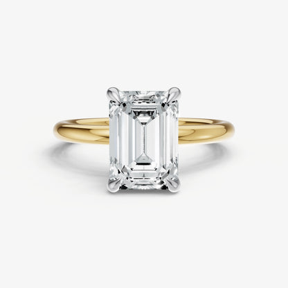 Emerald Cluster Diamond Engagement Ring