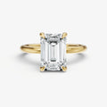 Emerald Four Claw Solitaire Engagement Ring