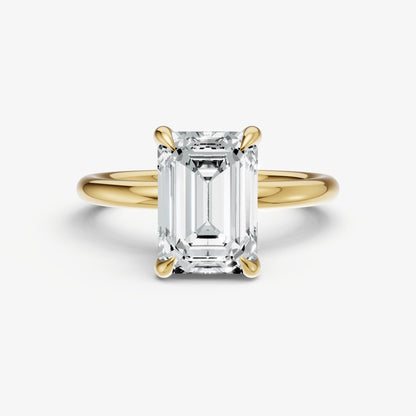Emerald Cluster Diamond Engagement Ring