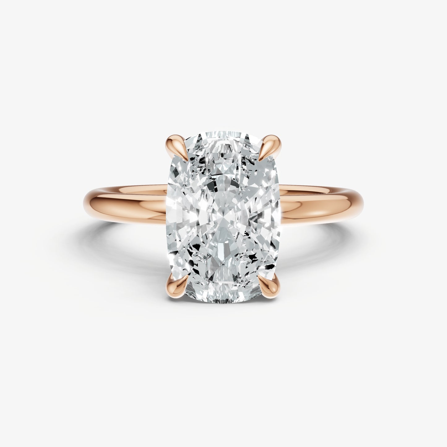 Elongated Cushion Cluster Diamond Engagement Ring