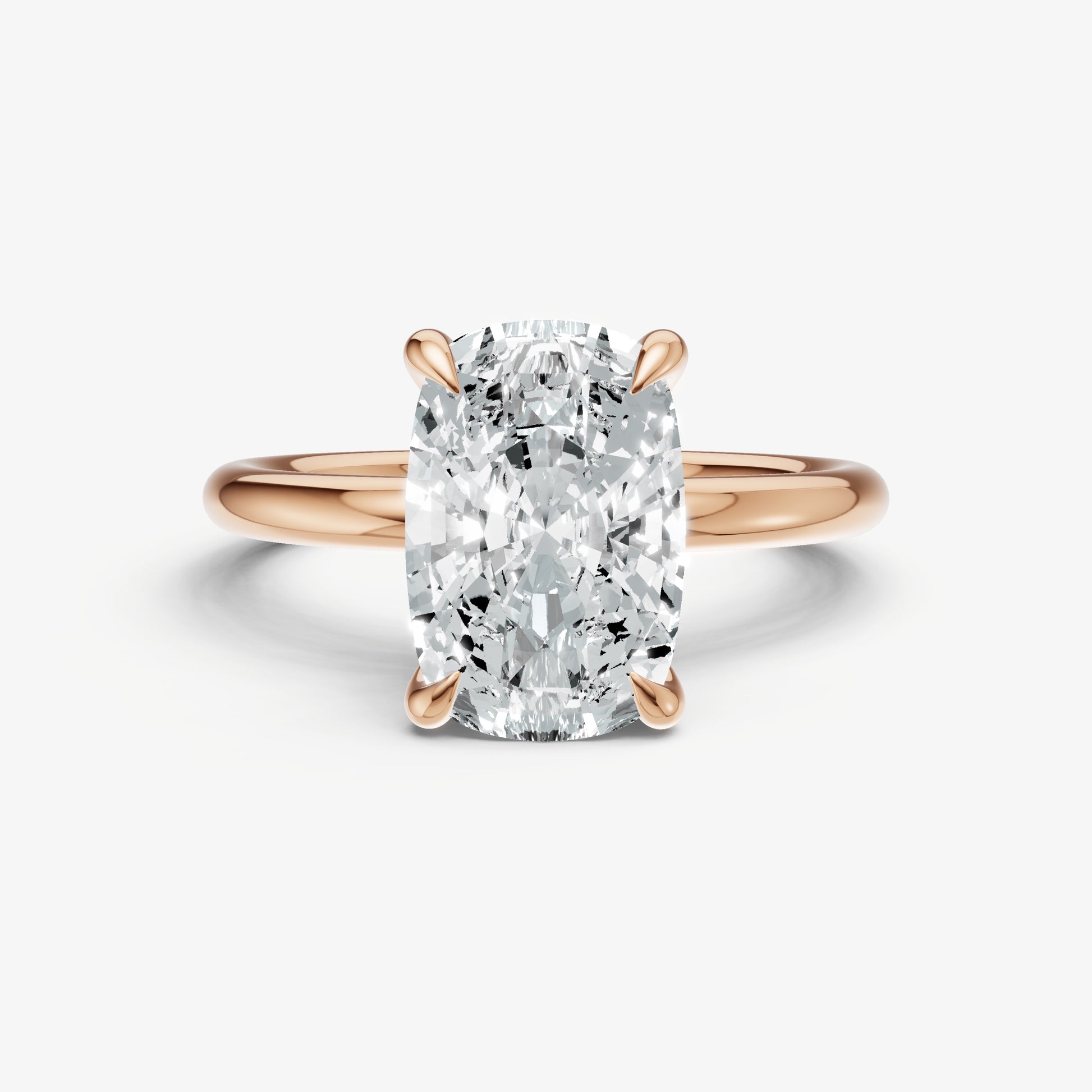 Elongated Cushion Cluster Diamond Engagement Ring