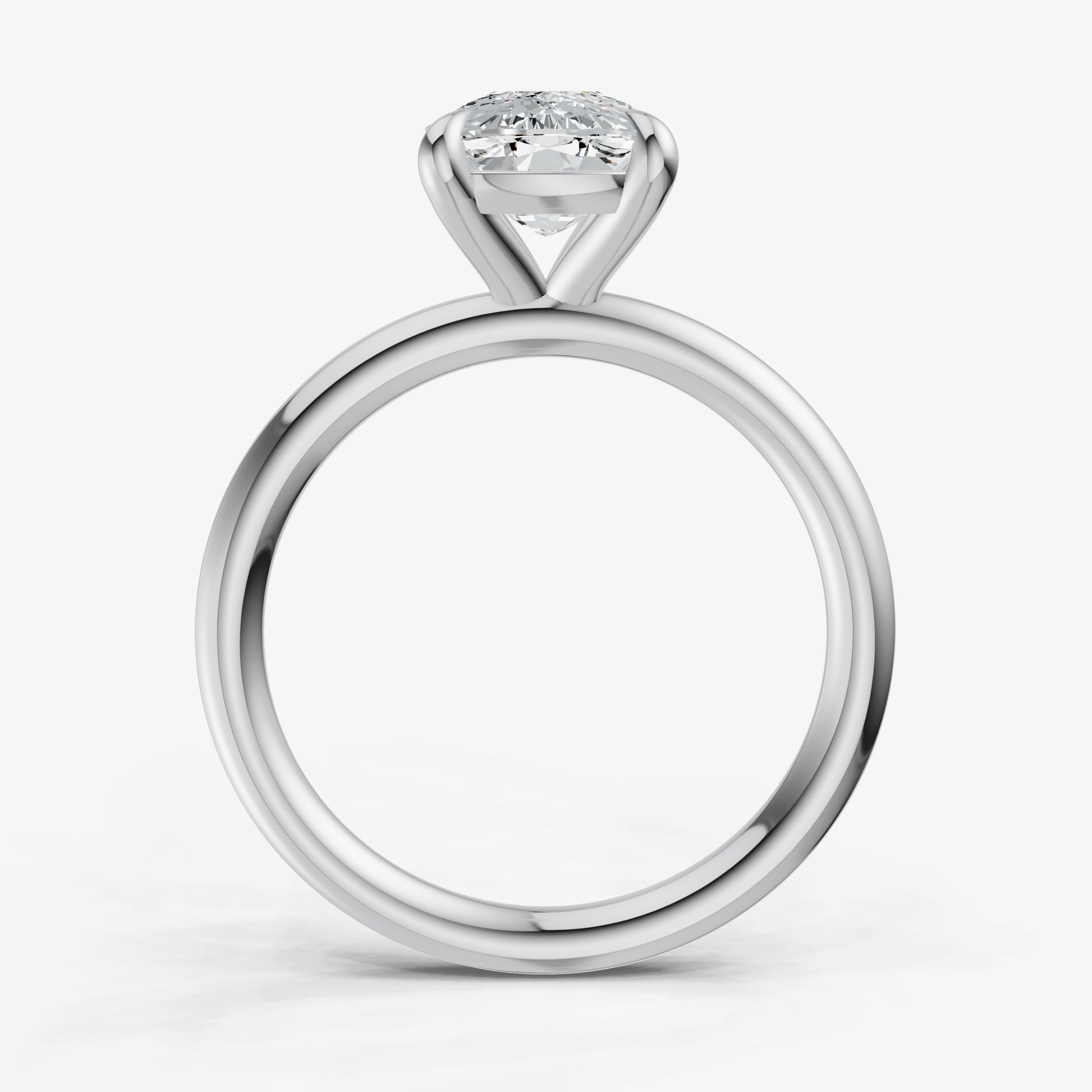 Elongated Cushion Cluster Diamond Engagement Ring