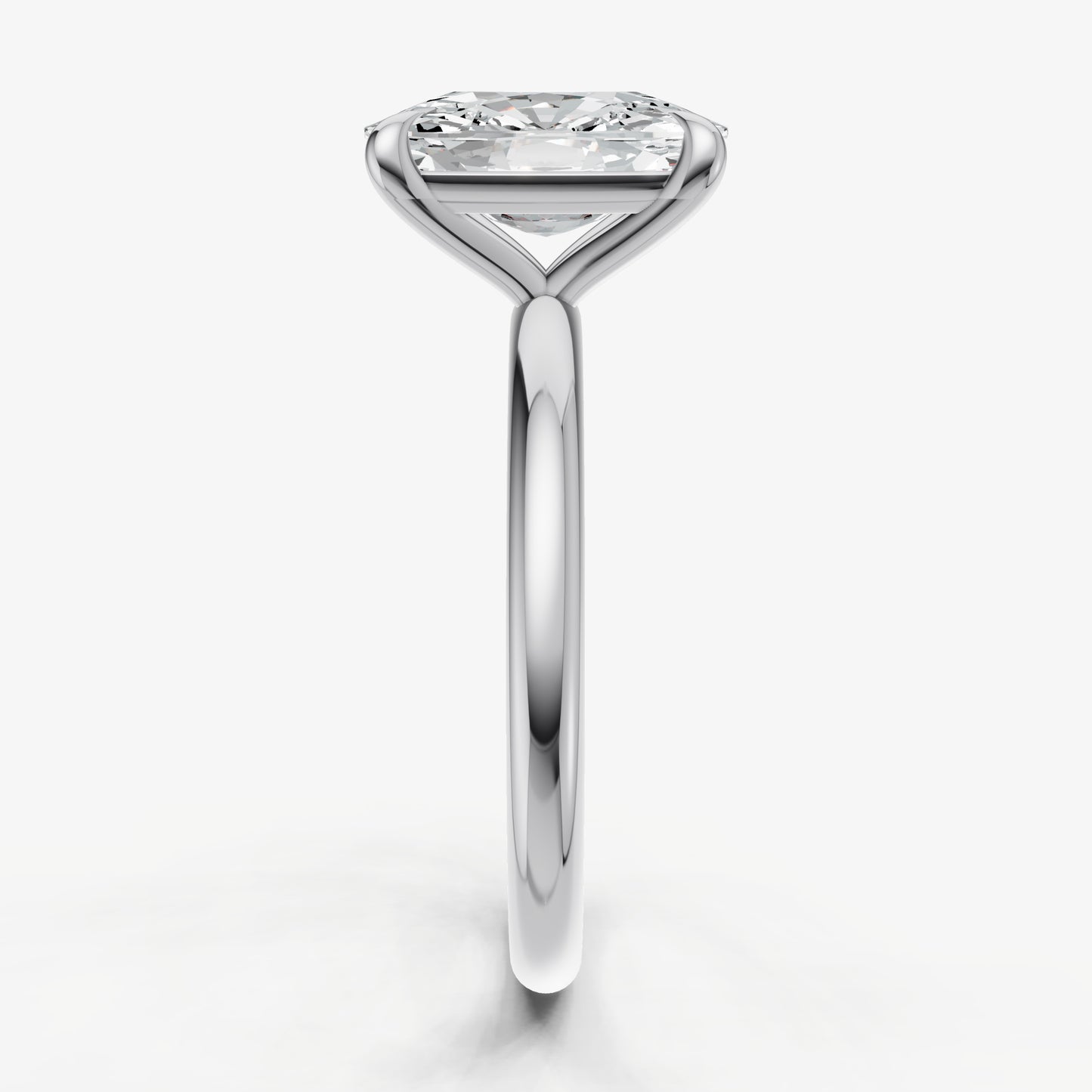Elongated Cushion Cluster Diamond Engagement Ring
