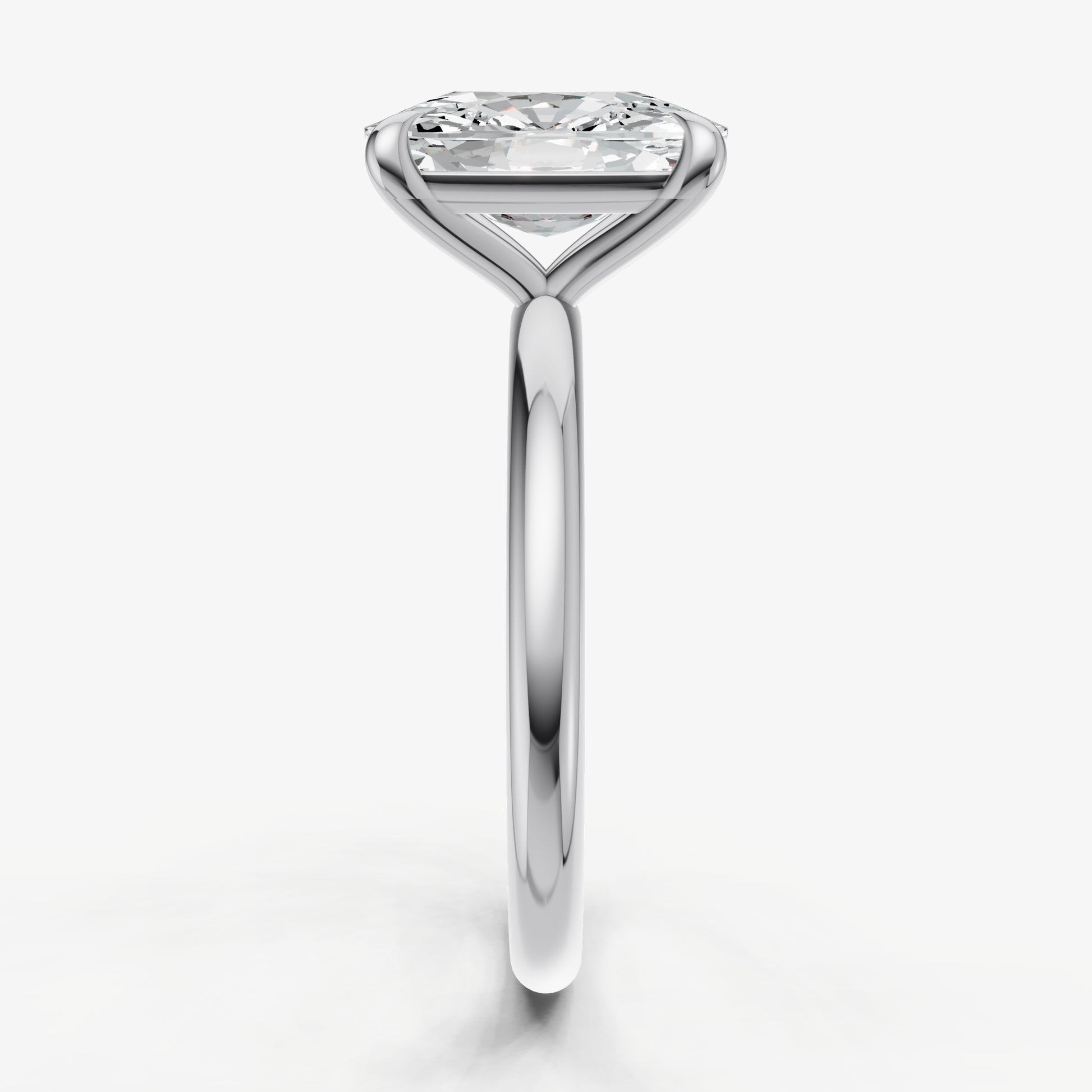 Elongated Cushion Cluster Diamond Engagement Ring