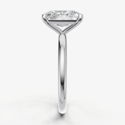 Elongated Cushion Cluster Diamond Engagement Ring