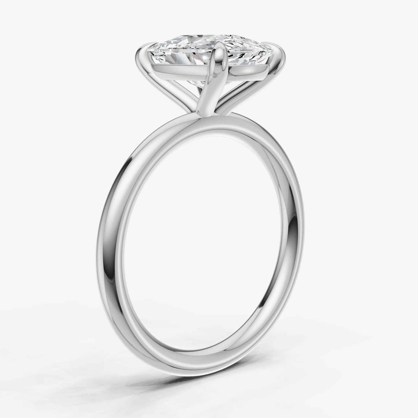 Elongated Cushion Cluster Diamond Engagement Ring