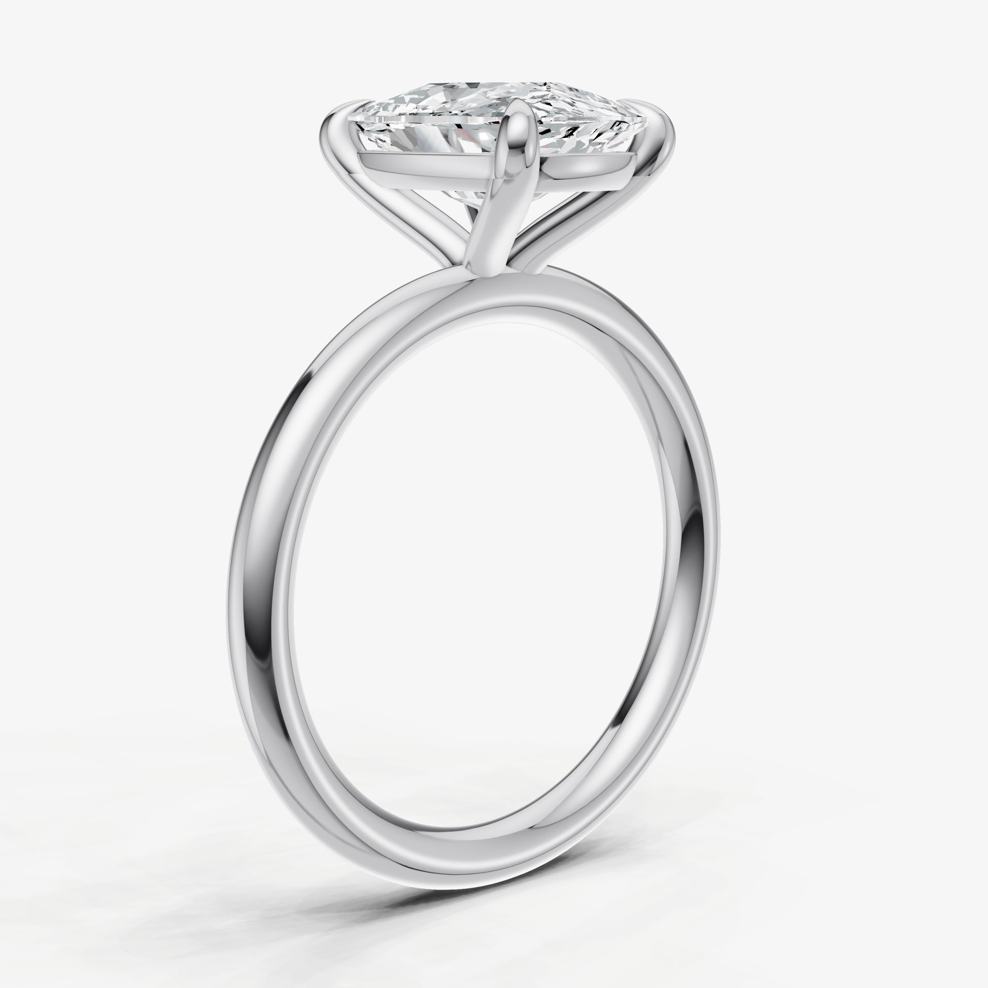 Elongated Cushion Cluster Diamond Engagement Ring