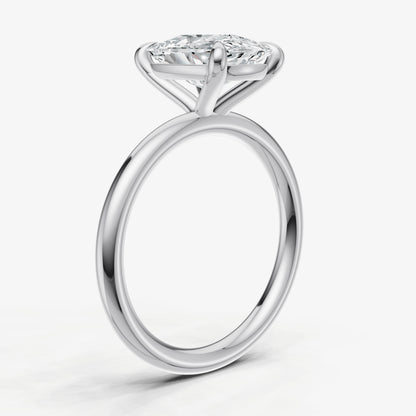 Elongated Cushion Cluster Diamond Engagement Ring
