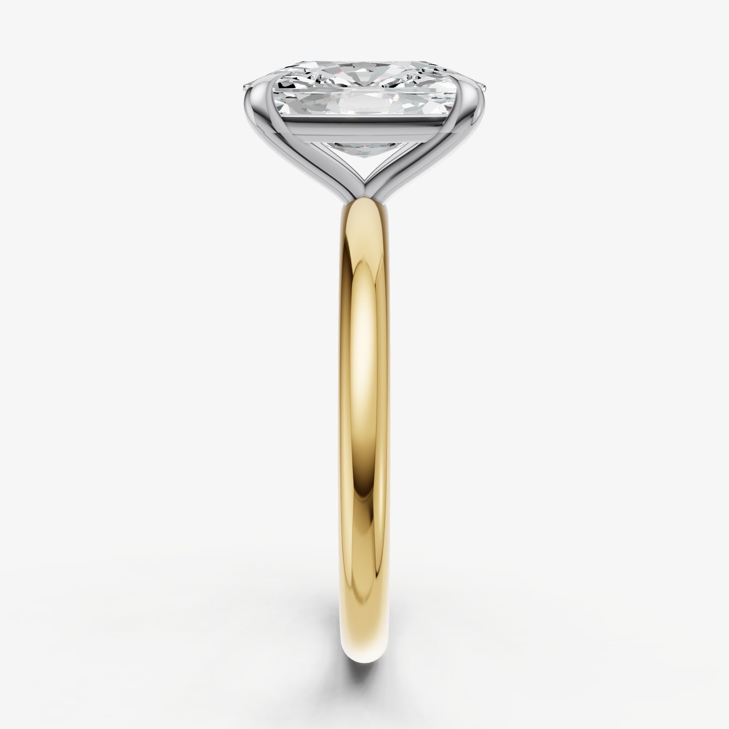 Elongated Cushion Cluster Diamond Engagement Ring
