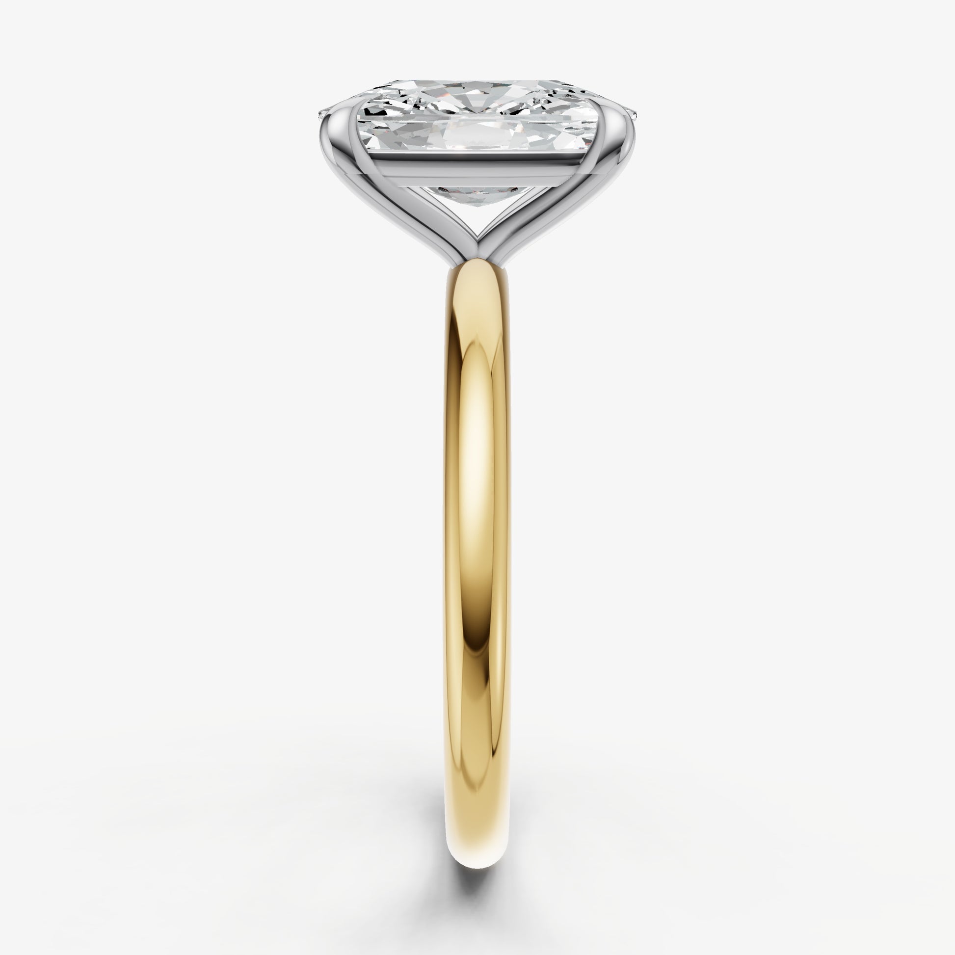 Elongated Cushion Cluster Diamond Engagement Ring