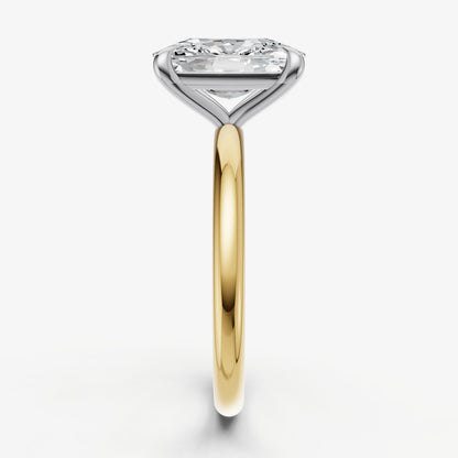 Elongated Cushion Cluster Diamond Engagement Ring