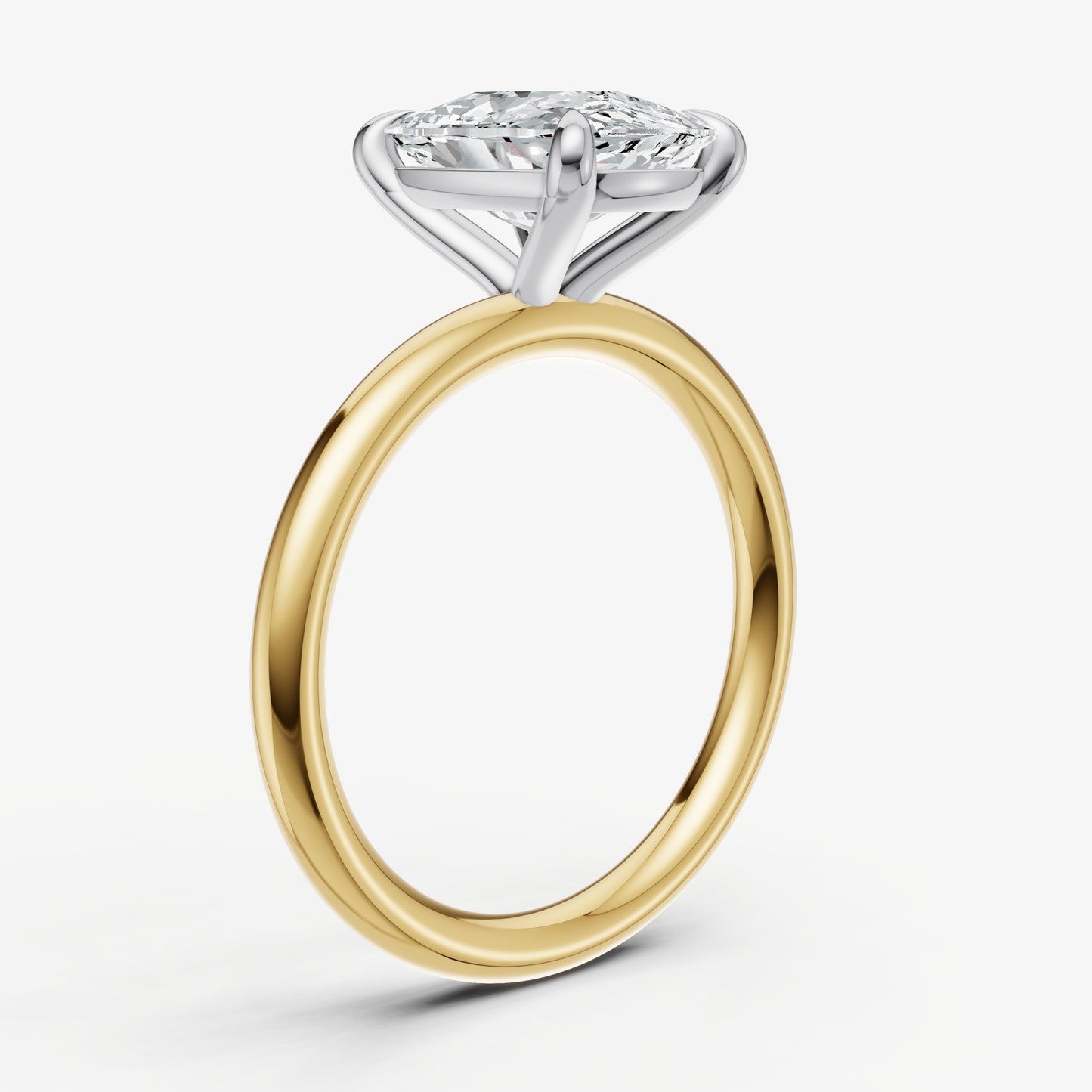Elongated Cushion Cluster Diamond Engagement Ring