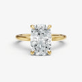 Elongated Cushion Four Claw Solitaire Engagement Ring