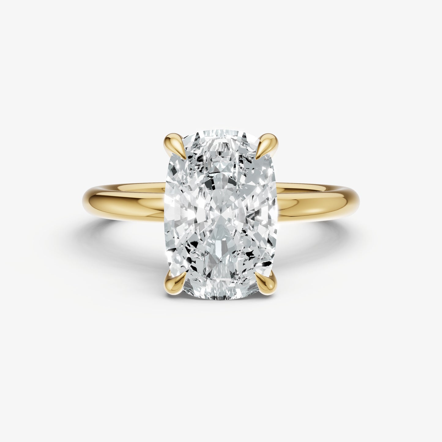 Elongated Cushion Cluster Diamond Engagement Ring