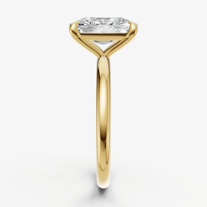 Elongated Cushion Cluster Diamond Engagement Ring