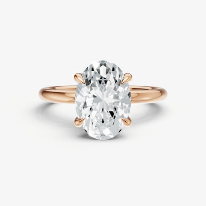 Oval Cluster Diamond Engagement Ring