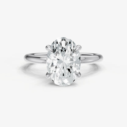 Oval Cluster Diamond Engagement Ring