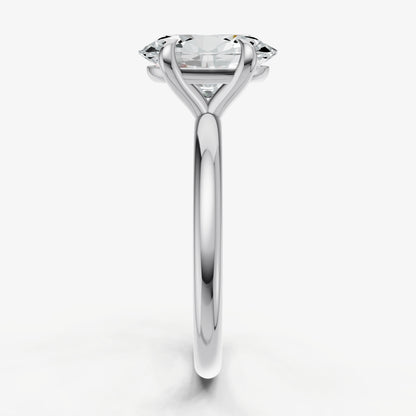 Oval Cluster Diamond Engagement Ring