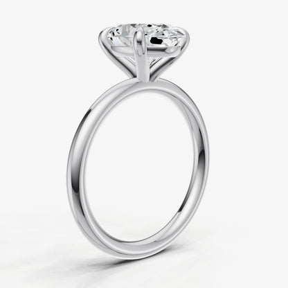 Oval Cluster Diamond Engagement Ring