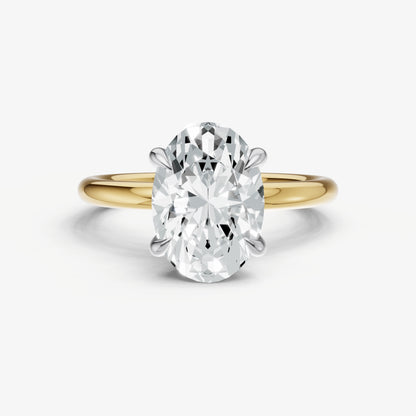 Oval Cluster Diamond Engagement Ring