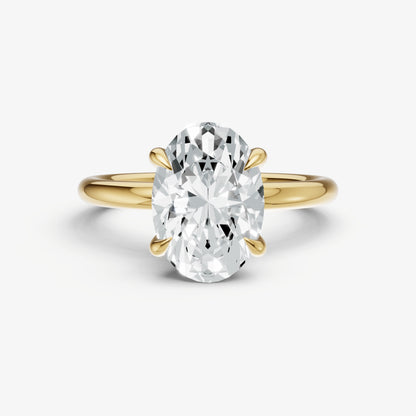 Oval Cluster Diamond Engagement Ring