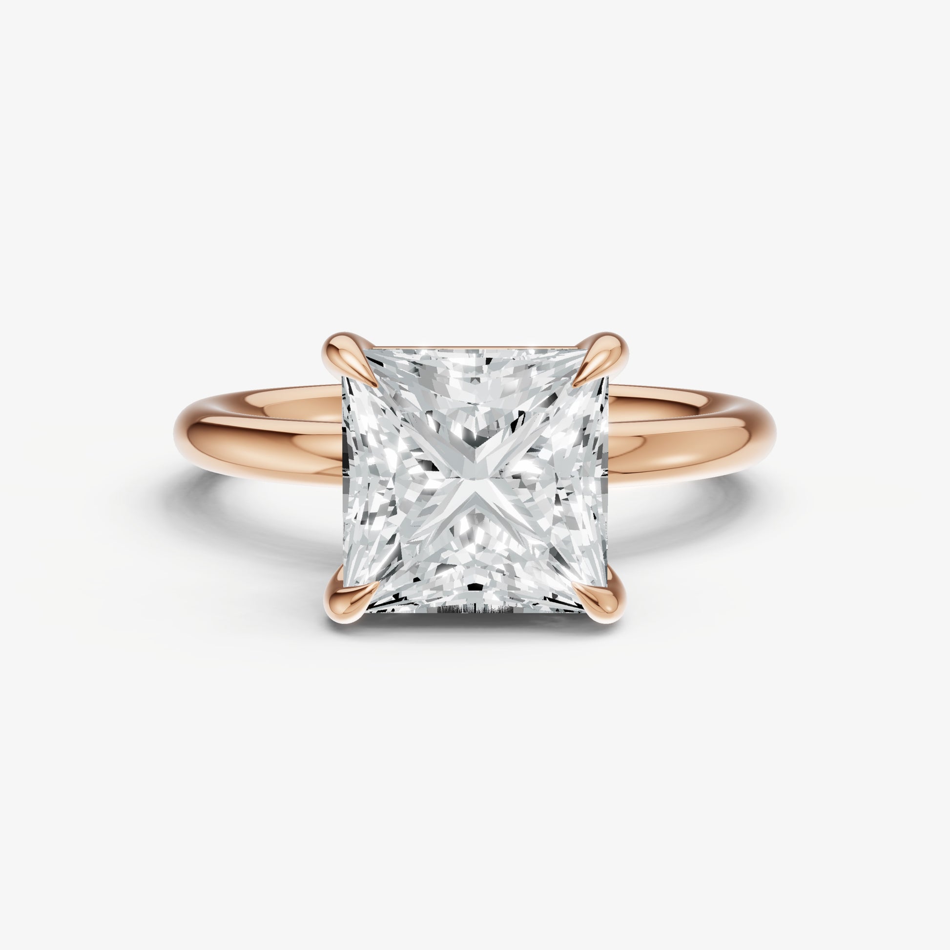 Princess Cluster Diamond Engagement Ring